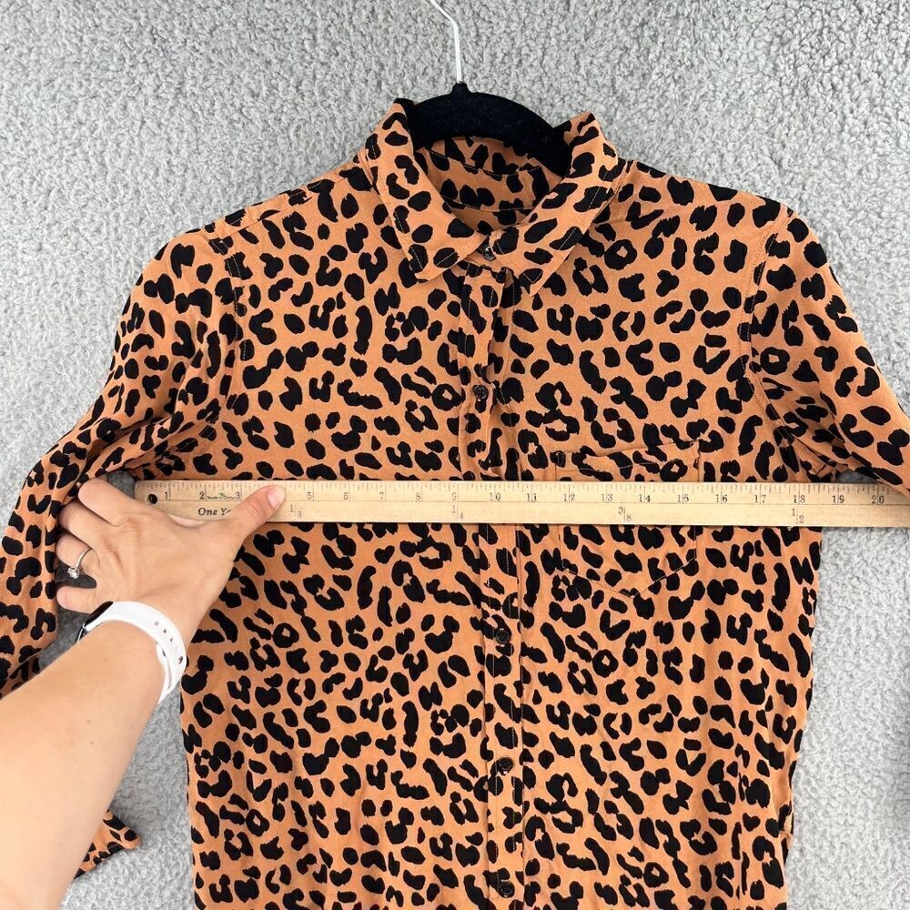 RAILS Kathryn Button Down Leopard Print Blouse To… - image 6